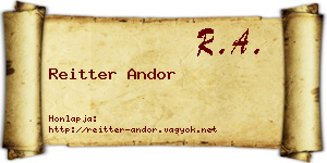 Reitter Andor névjegykártya